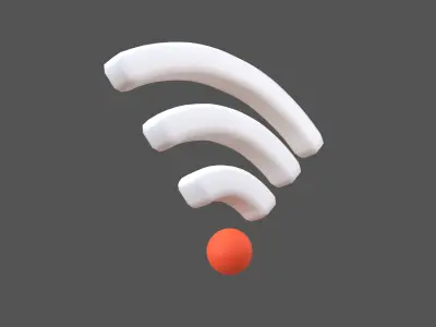 Wifi Symbol v3 016 Low-poly 3D model