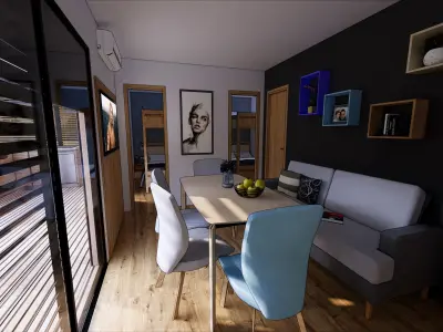 Mobile home Vacation house tiny house PAG RT roof top terrace  Low-poly 3D model