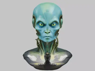 Alien Encounter Sci-Fi Model Low-poly 3D model