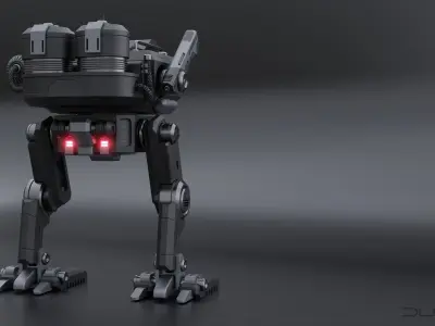 Sci-Fi Combat Mech - FK rigged 3D model