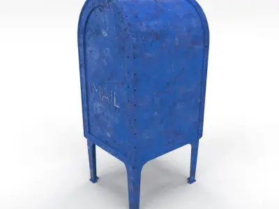 Mailbox Lowpoly Weathered 2 PBR Low-poly 3D model