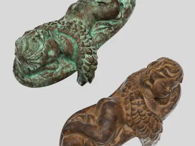 Sleeping angel Low-poly 3D model