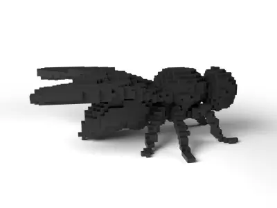 Fly Minecraft Voxel Low-poly 3D model