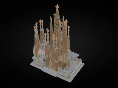 The Spanish LandMarks Pack Low-poly 3D model
