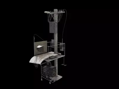 Abandoned Environment Low-poly 3D model