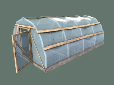 Plastic Greenhouse Low-poly 3D model