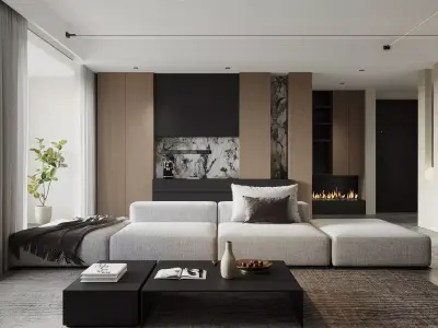 modern livingroom 3D model get