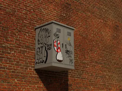 Electricity box Low-poly 3D model