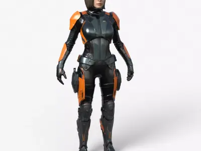 Futuristic Girl High Detail 3D model