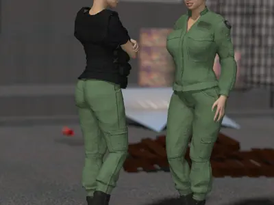 USAF SG Team Uniform for La Femme 2 for Poser 3D model