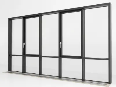 Panoramic glazing Stained glass 81 Low-poly 3D model