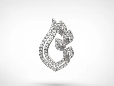 PE16 Classic Solitaire Pendant half ct CAD STL 18K  3g 3D print model