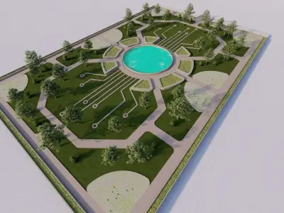 park-public park-Private Park Landscape 3D model