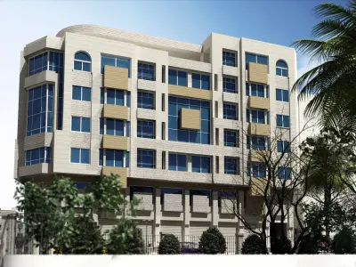 Residential Building with all street environment  3D model