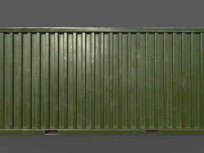 Green Shipping Container PBR Low-Poly 3D Game Ready Model Low-poly 3D model