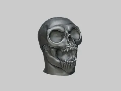 Scream Skull Headphone Stand Cyborg Headset Stand 3D print model