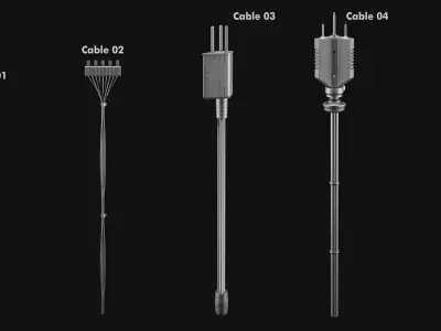 Sci-Fi subdiv tubes and cables volume 01 3D model