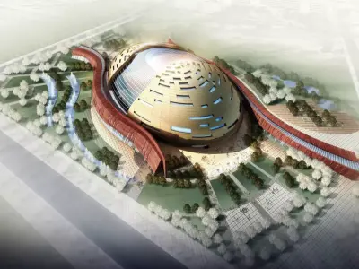 Futuristic Cultural Center with Elliptical Dome 3D model