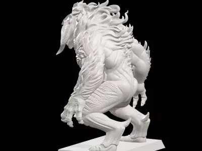 Lizard Monster Fantasy RPG Creature Statue 3D print model