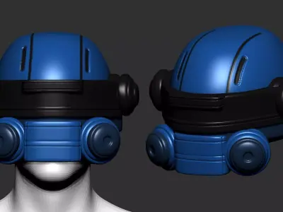 helmet high poly sculpt 3d printable ver 7 3D model 3D model