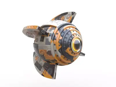 Space Drone SciFi - PBR Low-poly 3D model