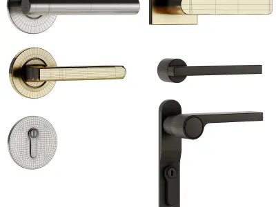 Set Modern Door 02 3D model