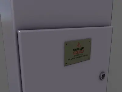 PBR Electric Box Purple V4 Low-poly 3D model