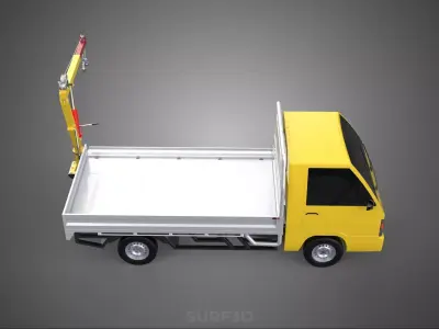 DROP GATE BED SIDE DOOR JIB CRANE LIFT HOIST WINCH TRUCK PICKUP 3D model