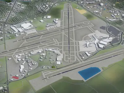 Nashville - International Airport - BNA Low-poly 3D model