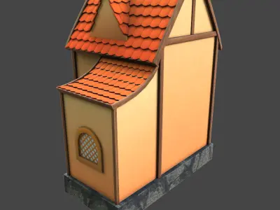 House stylized western 3d model Low-poly 3D model