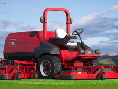  Rotary Mower Toro Groundsmaster 5900 on Green Lawn Fur 