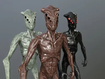 Alien Low-poly 3D model 5