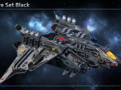 Spaceship Fighter Piranha Low-poly 3D model