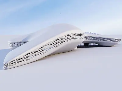 Futuristic building 8 3D model