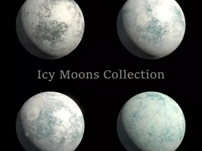Icy Moons Collection - 8k PBR 3D Model Pack