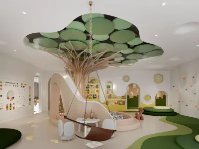 kindergarten Low-poly 3D model