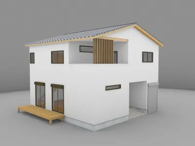 House model for background 23 Low-poly 3D model