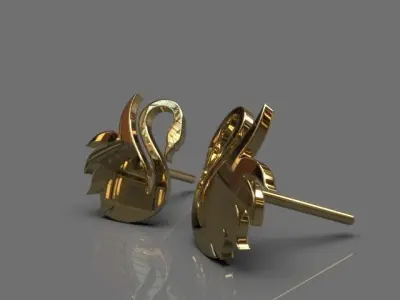 Light swan earrings 3D print model