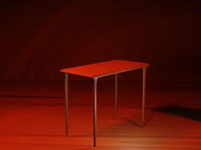 Wooden table with square legs Free low-poly 3D model