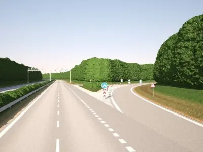 Tileable highway 01 3D model
