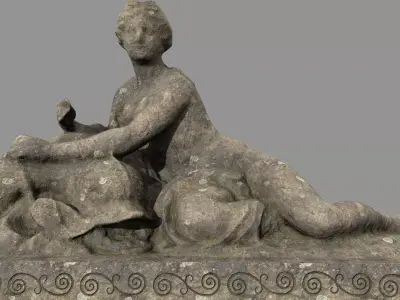 Woman Statue Low-poly 3D model