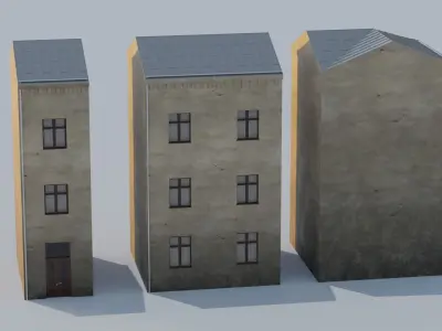 Building modular european old id 2 Low-poly 3D model