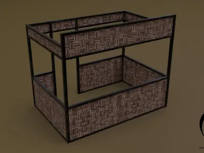 Stall stand 10 4in1 R - 4 PBR Texture 1 Model Low-poly 3D model