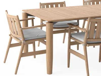 Levante Table and Chairs 3D model