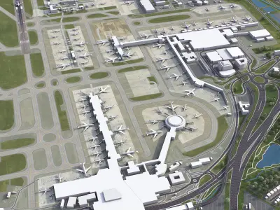 Gatwick - Airport - LGW Low-poly 3D model