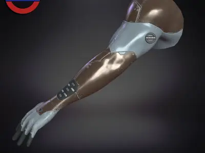 sci fi arm cyborg v5 game ready Low-poly 3D model