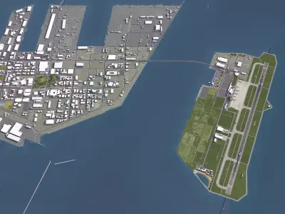 Kobe - Airport - UKB Low-poly 3D model