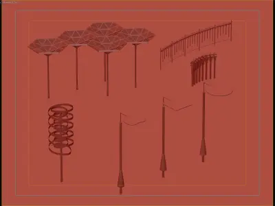 Urban Shade Structures and Sculptural Elements Collection 3D model