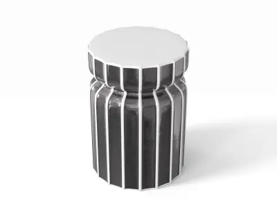 Ceramic garden stool collection 2 Low-poly 3D model