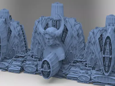 Sci-Fi City dystopia City Ruin Tech 11  3D model